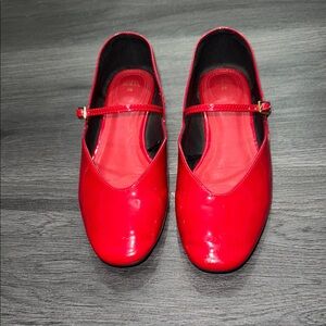 Zara Red Patent Leather Flats